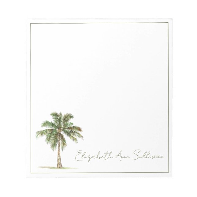 Coastal Palm Tree Personalized Notepad (Front)