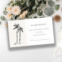 Coastal Palm Tree Sketch Diaper Raffle Baby Shower