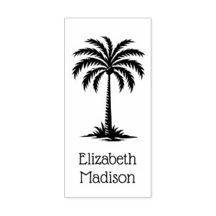 Coastal Palmetto Palm Tree Personalised Rubber Stamp