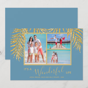 Coastal Palms Photo Collage Christmas Holiday Card