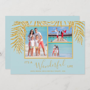 Coastal Palms Photo Collage Christmas Holiday Card