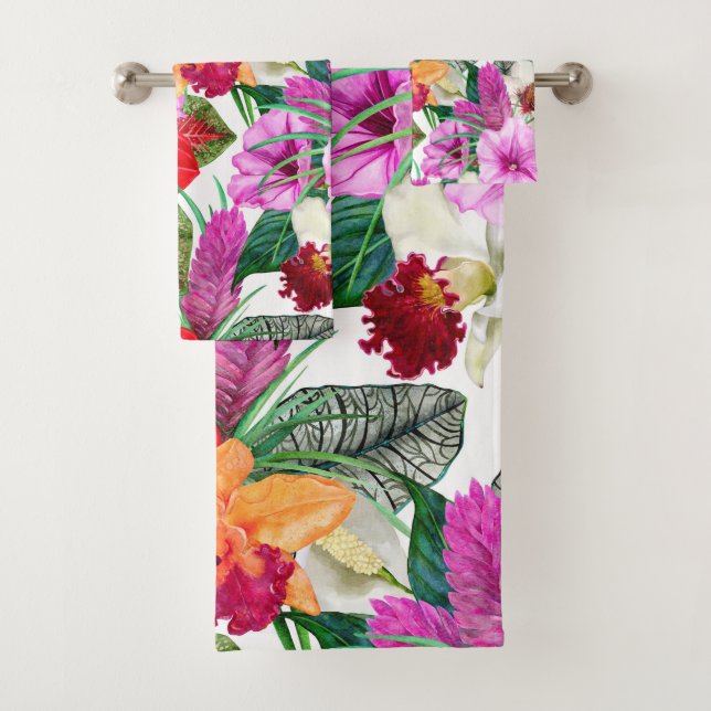 Coastal Paradise Blooms  Bath Towel Set (Insitu)