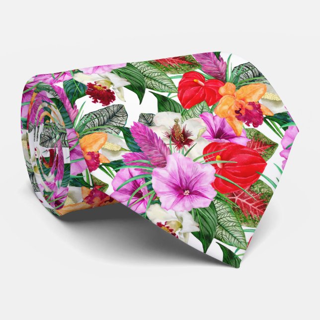 Coastal Paradise Blooms Tie (Rolled)