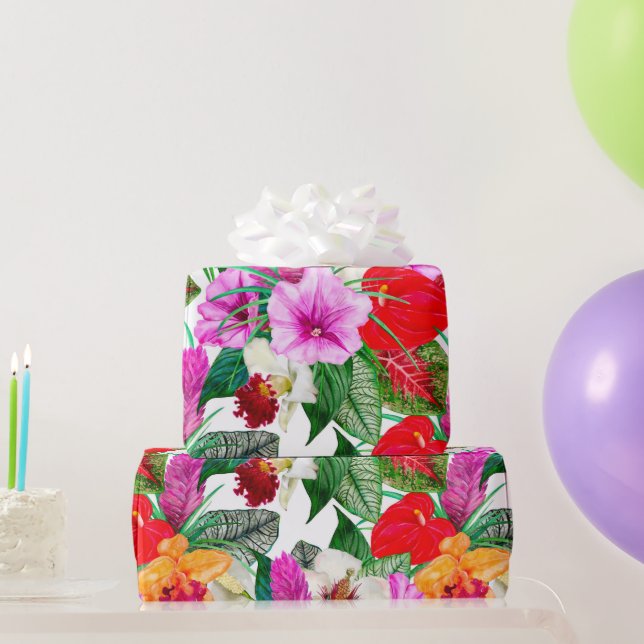 Coastal Paradise Blooms Wrapping Paper (Party Gifts)