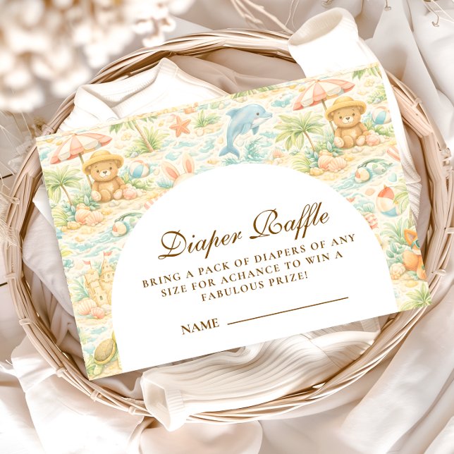 Coastal Pastel Animals Diapper Raffle Enclosure Card (Creator Uploaded)