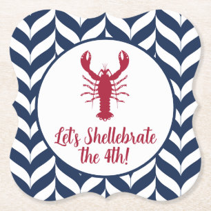 Coastal Patriotic 4th of July Shellebrate Paper Coaster