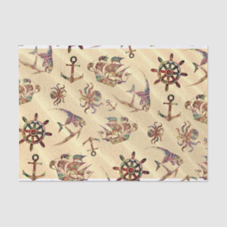 Coastal pattern on sand tissue paper