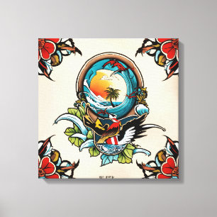 Coastal Pelicans on Marina Pier Canvas Wall Art... Print