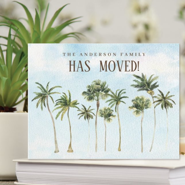 Coastal Pine Trees Moving Announcement Postcard (Creator Uploaded)