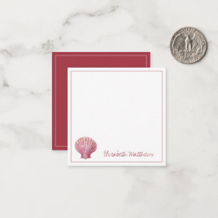 Coastal Pink Seashell on White Personalised Card