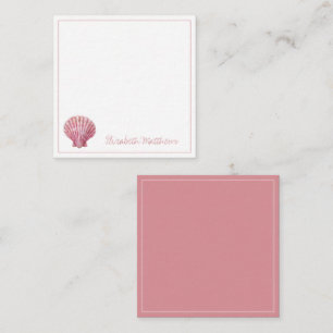 Coastal Pink Seashell on White Personalised Card