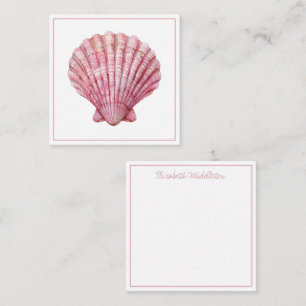 Coastal Pink Seashell Personalised Card
