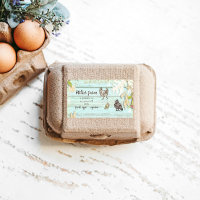 Coastal Plank Wood Rustic Script Egg Carton Label