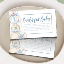 Coastal Preppy Blue Baby Shower Books for Baby
