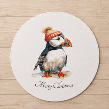 Coastal Puffin Christmas Patio Welcome