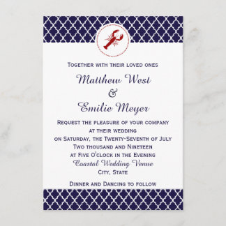 Coastal Quatrefoil Wedding Invitations