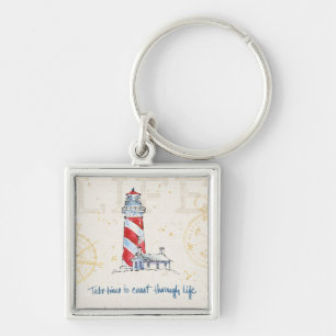 Coastal Quote   Take Time To Coast Through Life Key Ring