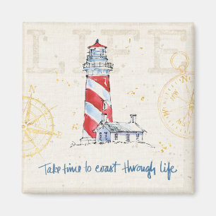 Coastal Quote   Take Time To Coast Through Life Magnet