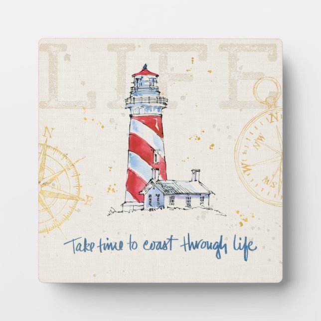Coastal Quote | Take Time To Coast Through Life Plaque (Front)