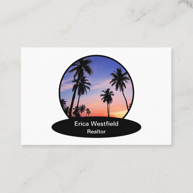 Coastal Real Estate Theme Business Cards (Front)