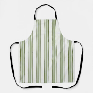 Coastal Resort Awning Stripe Kitchen Pale Olive Apron