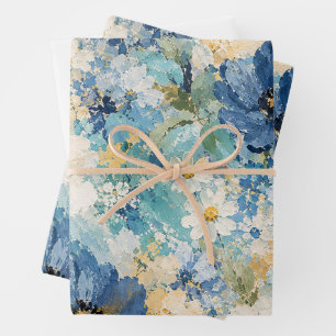 Coastal Romantic Bloom floral Home Décor Wrapping Paper Sheet