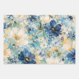Coastal Romantic Bloom floral Home Décor Wrapping Paper Sheet