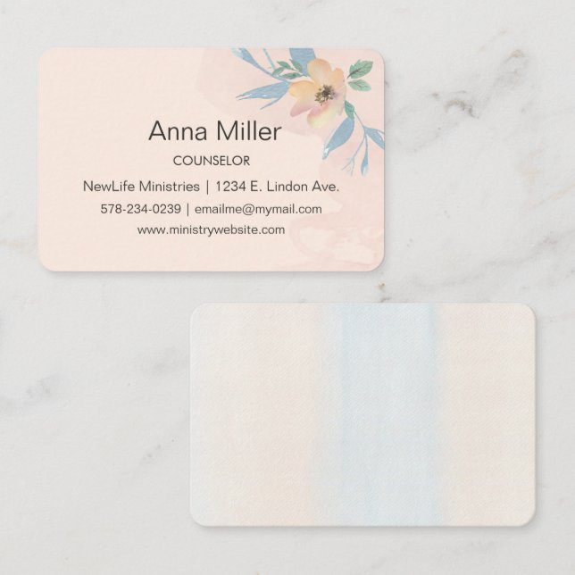 Coastal Rose Counseling Ministry Business Card (Front/Back)