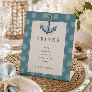 Coastal Sailor First Birthday Menu Sign