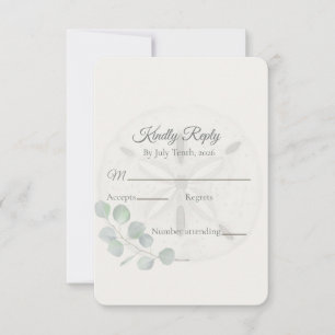 Coastal Sand Dollar Watercolor RSVP Card