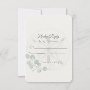 Coastal Sand Dollar Wedding  RSVP Card