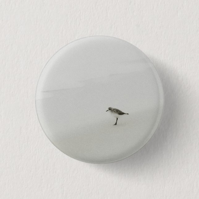 Coastal Sandpiper on the Beach 3 Cm Round Badge (Front)