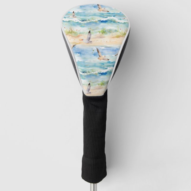 Coastal Sandpiper Shoreline Pattern (2) Golf Head Cover (Front)
