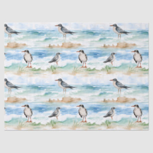 Coastal Sandpiper Shoreline Pattern (4) Tissue Paper