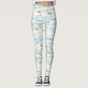 Coastal Sandpiper Shoreline Pattern (6) Leggings