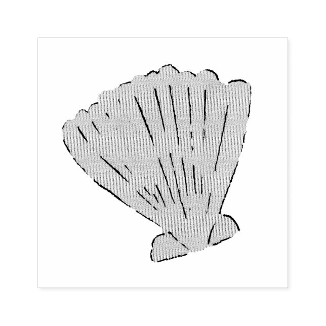 Coastal Scallop Sea Shell Rubber Stamp (Imprint)