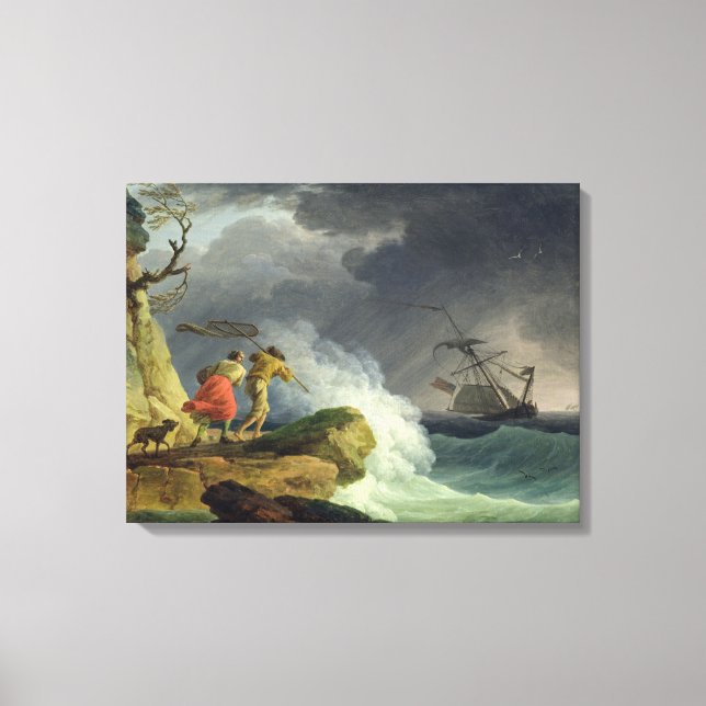 Coastal Scene in a Storm, 1782 Canvas Print (Front)