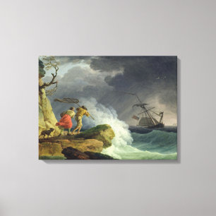 Coastal Scene in a Storm, 1782 Canvas Print