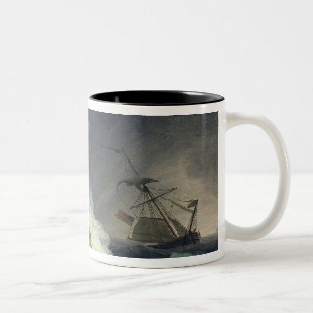 Coastal Scene in a Storm, 1782 Two-Tone Coffee Mug (Right)