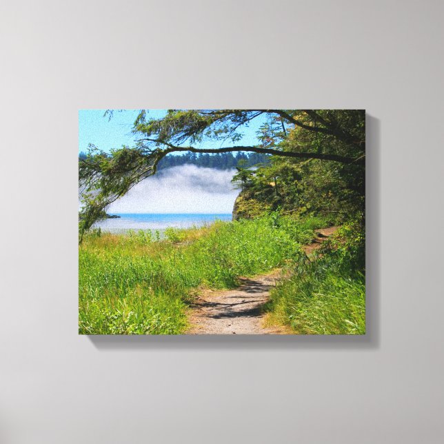 Coastal scene, path to beach, seashore, beautiful canvas print (Front)