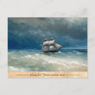 Coastal scene with Stormy Waters  Ivan Aivazovsky Postcard