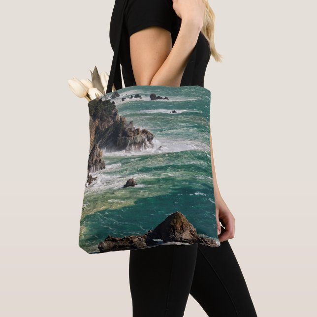 Coastal Scenic With Waves Tote Bag (Close Up)