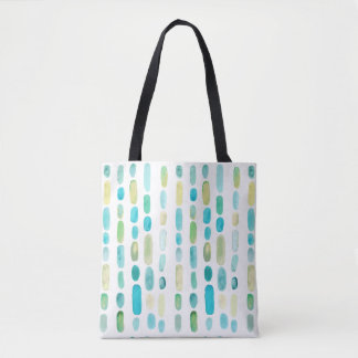 Coastal Sea Glass Watercolor Tote