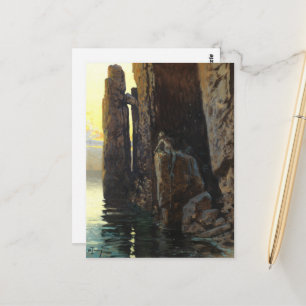 Coastal Sea Mermaid Girl Bare & Lurking Desires Postcard