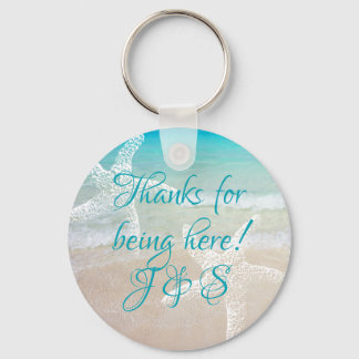 Coastal Sea Stars Thank You Guests Favour Key Ring