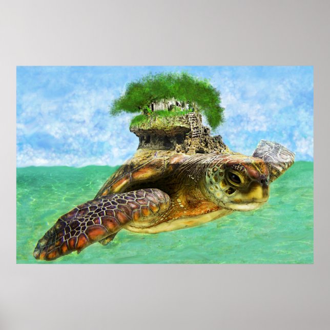 Coastal -Sea Turtle Island Poster (Front)