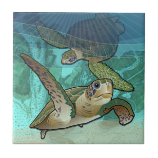 Coastal Sea Turtles Tile