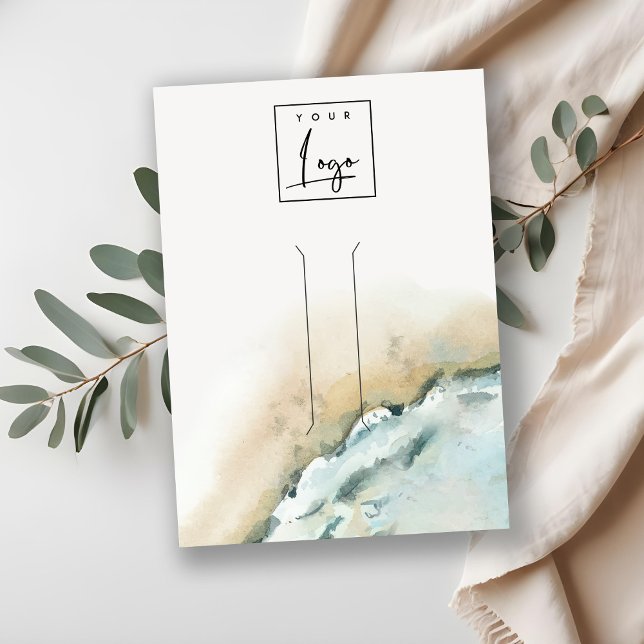 Coastal Sea Waves Sand Beach Hair Clip Display Business Card (Creator Uploaded)