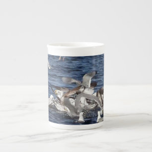 Coastal Seabirds Foraging Sand Eels Ocean Wildlife Bone China Mug