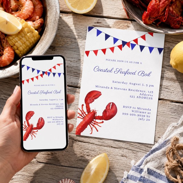 Coastal Seafood Boil party Invitation (Creator Uploaded)